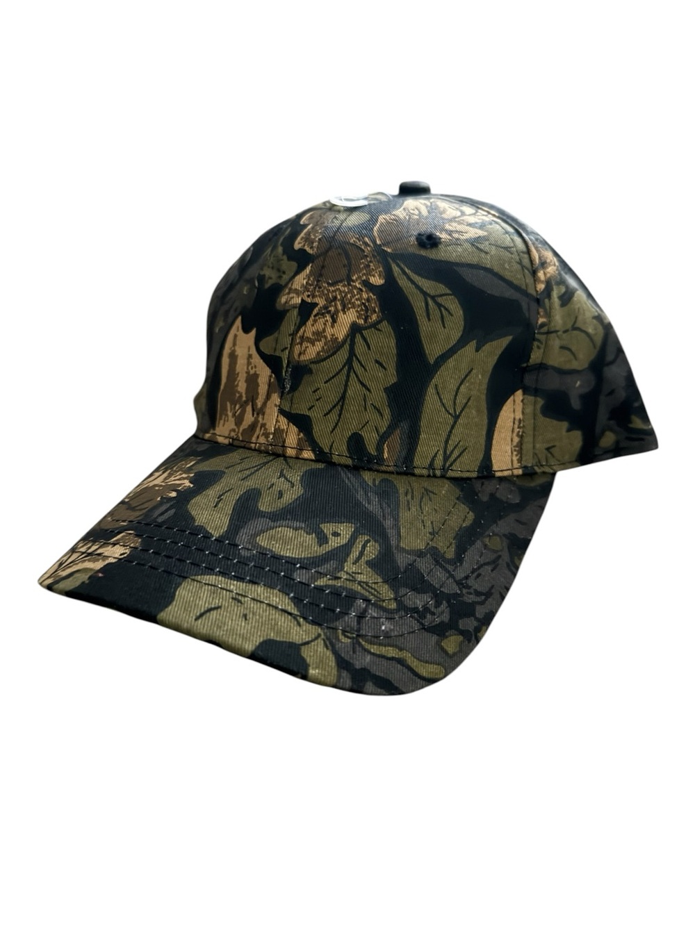Vintage Camo Realtree Baseball Cap Olive Green & Black Hunting Strapback Hat